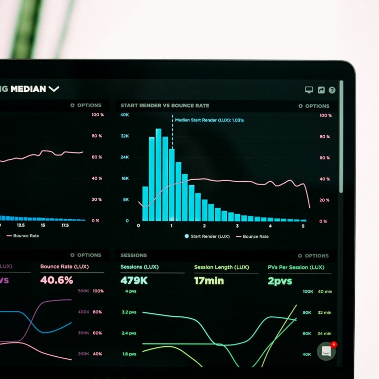 Analytics dashboard on a laptop screen