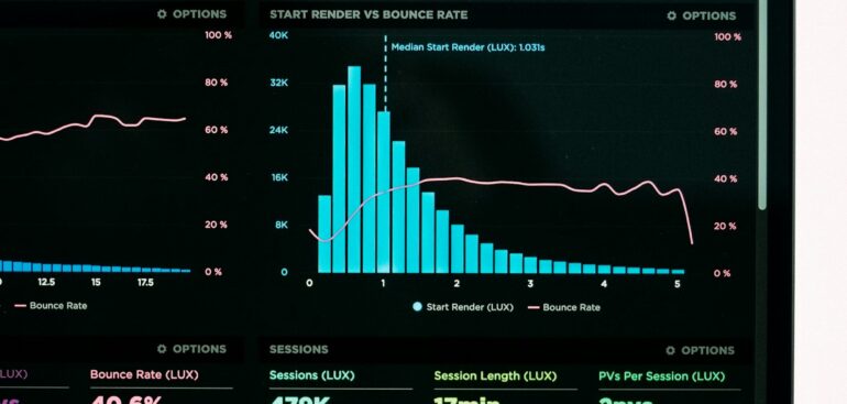 Analytics dashboard on a laptop screen